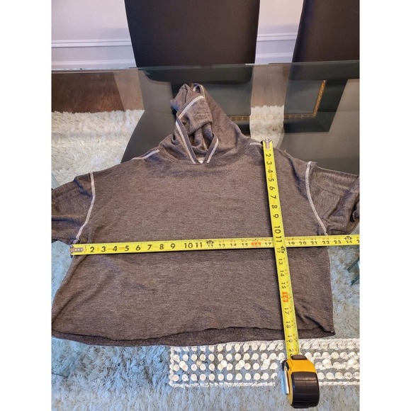 Colsie Women's Dark Gray Rayon Long Sleeve Hooded Pullover Knit Sweater Size S - Picture 9 of 10